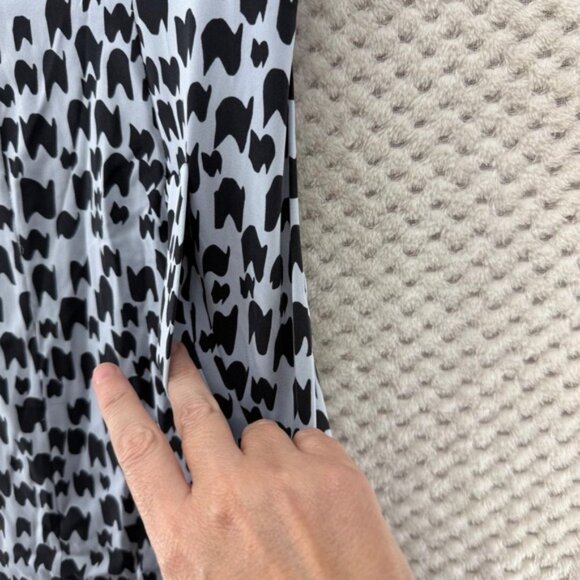 Diane von Furstenberg Dress DVF‎ Black Grey Print Sleeveless Exposed Zip Size 2 - Picture 4 of 9